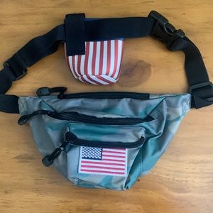Camo Fanny Pack with American Flag